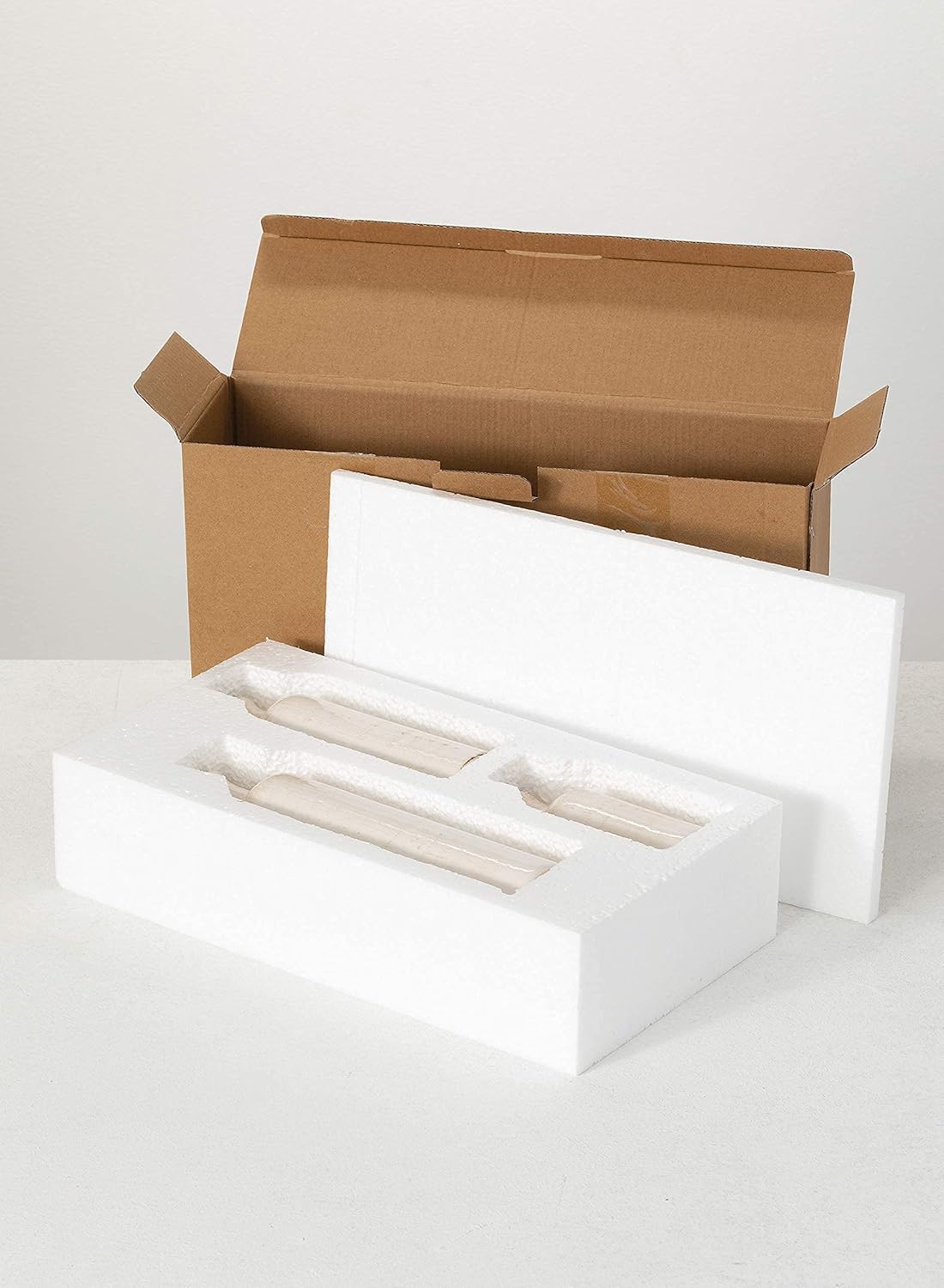 White Ceramic Vase Set – Decorative Vases for Shelf or Table