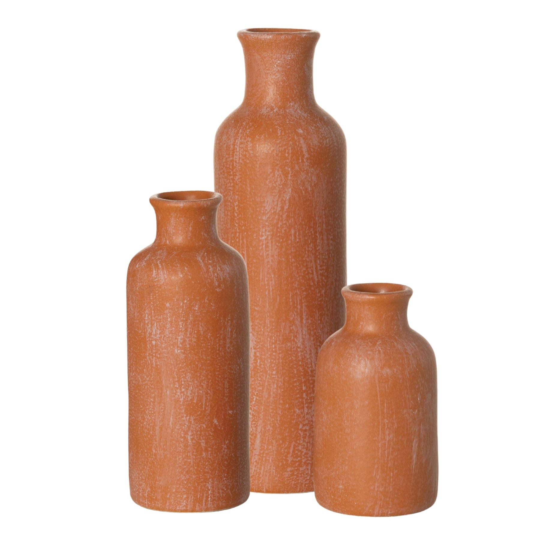 White Ceramic Vase Set – Decorative Vases for Shelf or Table