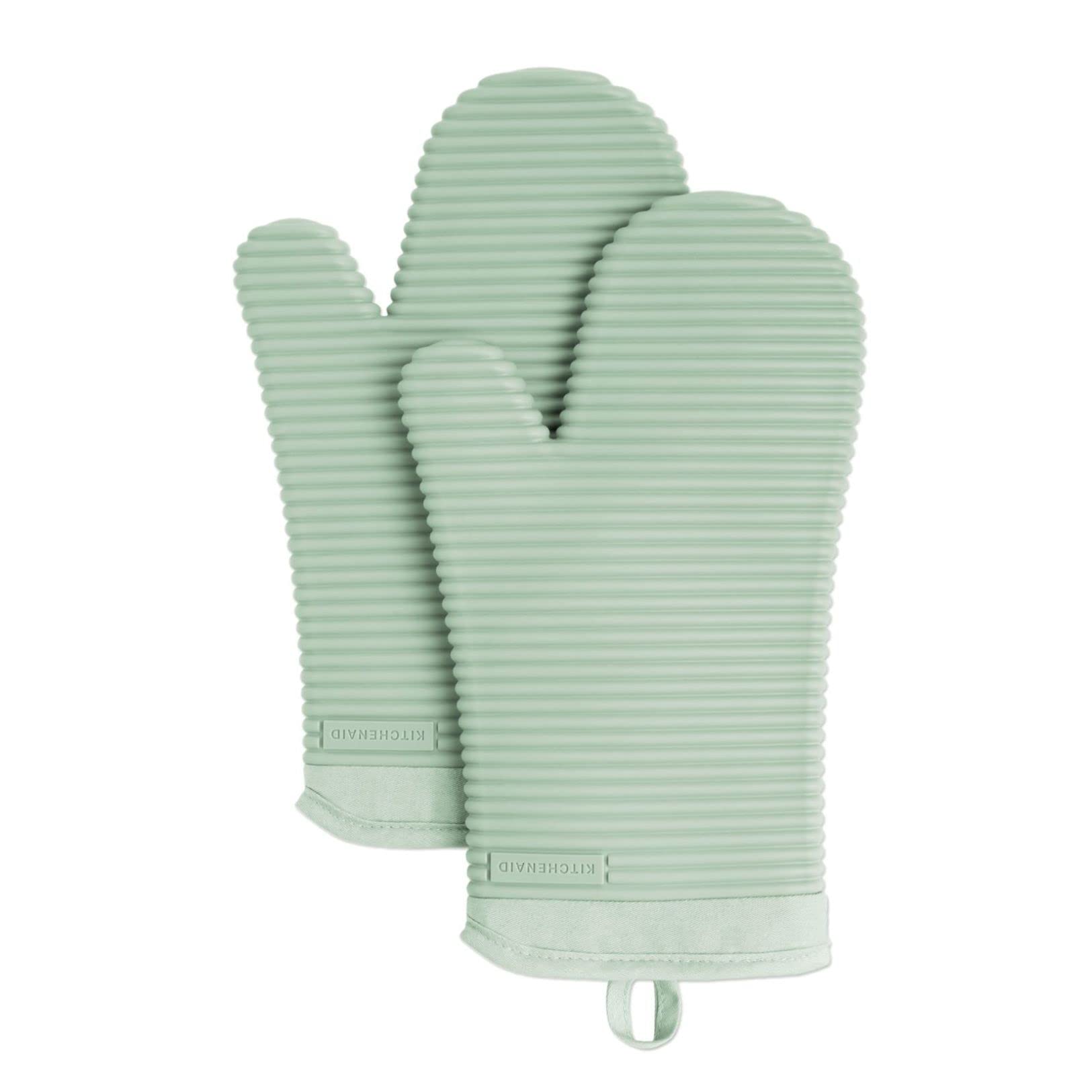 Silicone Oven Mitts – Set of 2, Ribbed Grip, Heat Resistant