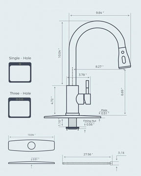 Pull Down Kitchen Faucet – Brushed Nickel, Single Handle