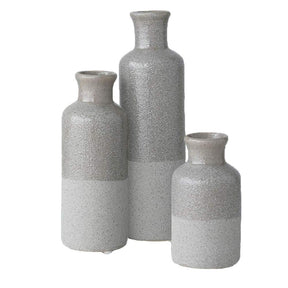 White Ceramic Vase Set – Decorative Vases for Shelf or Table