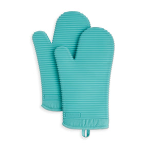 Silicone Oven Mitts – Set of 2, Ribbed Grip, Heat Resistant