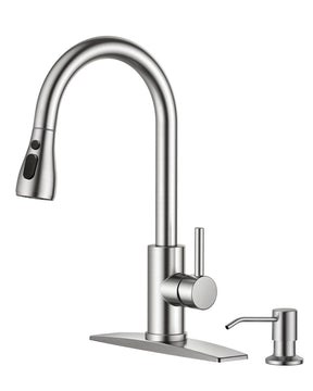 Pull Down Kitchen Faucet – Brushed Nickel, Single Handle
