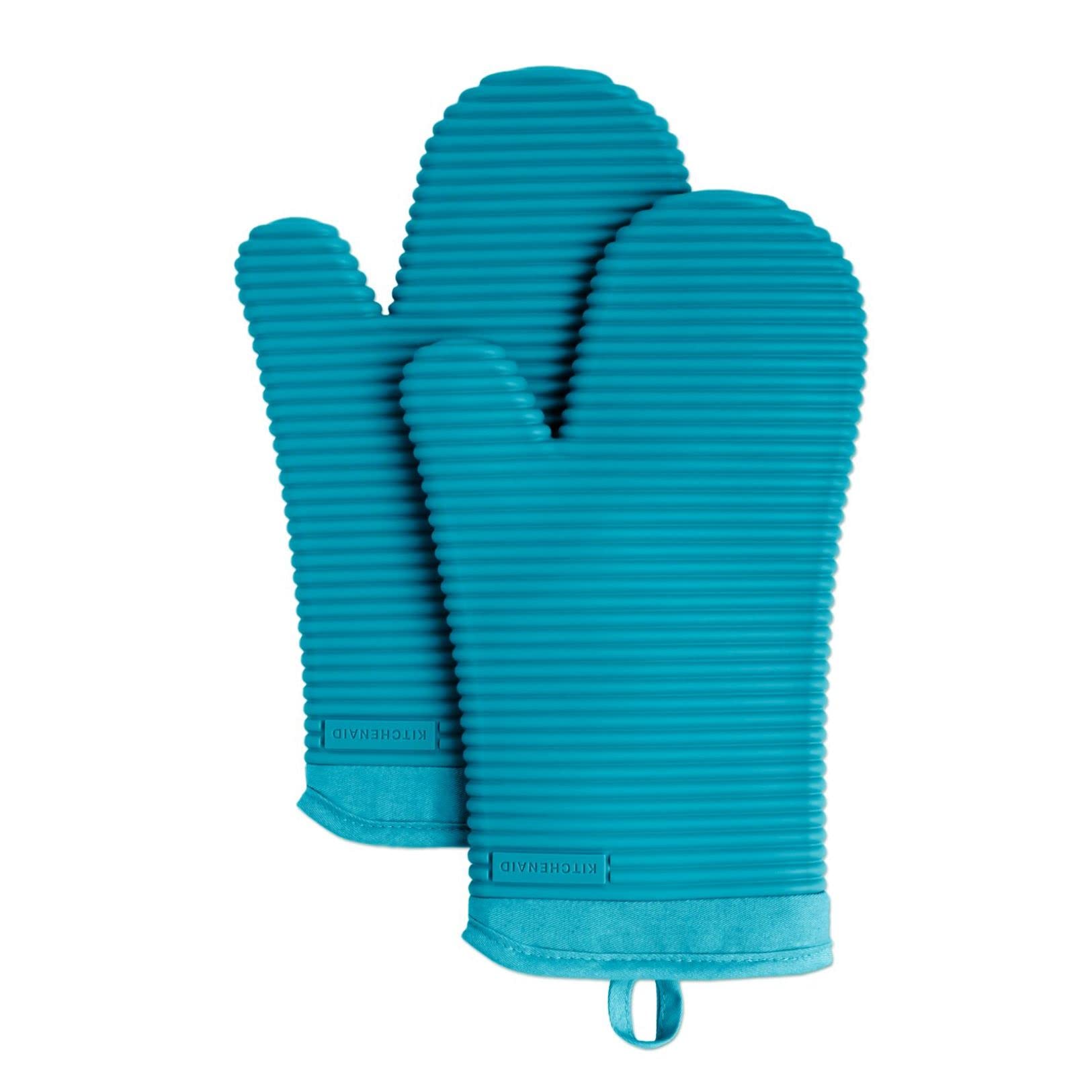 Silicone Oven Mitts – Set of 2, Ribbed Grip, Heat Resistant