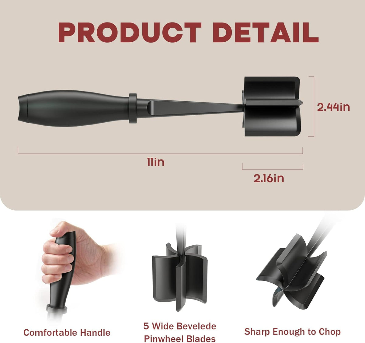 Burger Masher Tool – Heat-Resistant Meat Grinder and Smasher