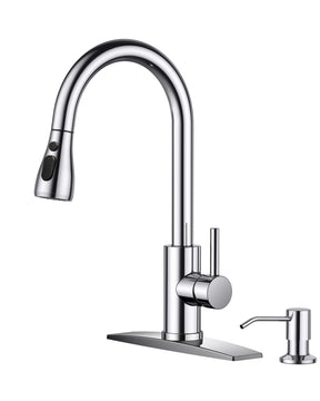 Pull Down Kitchen Faucet – Brushed Nickel, Single Handle