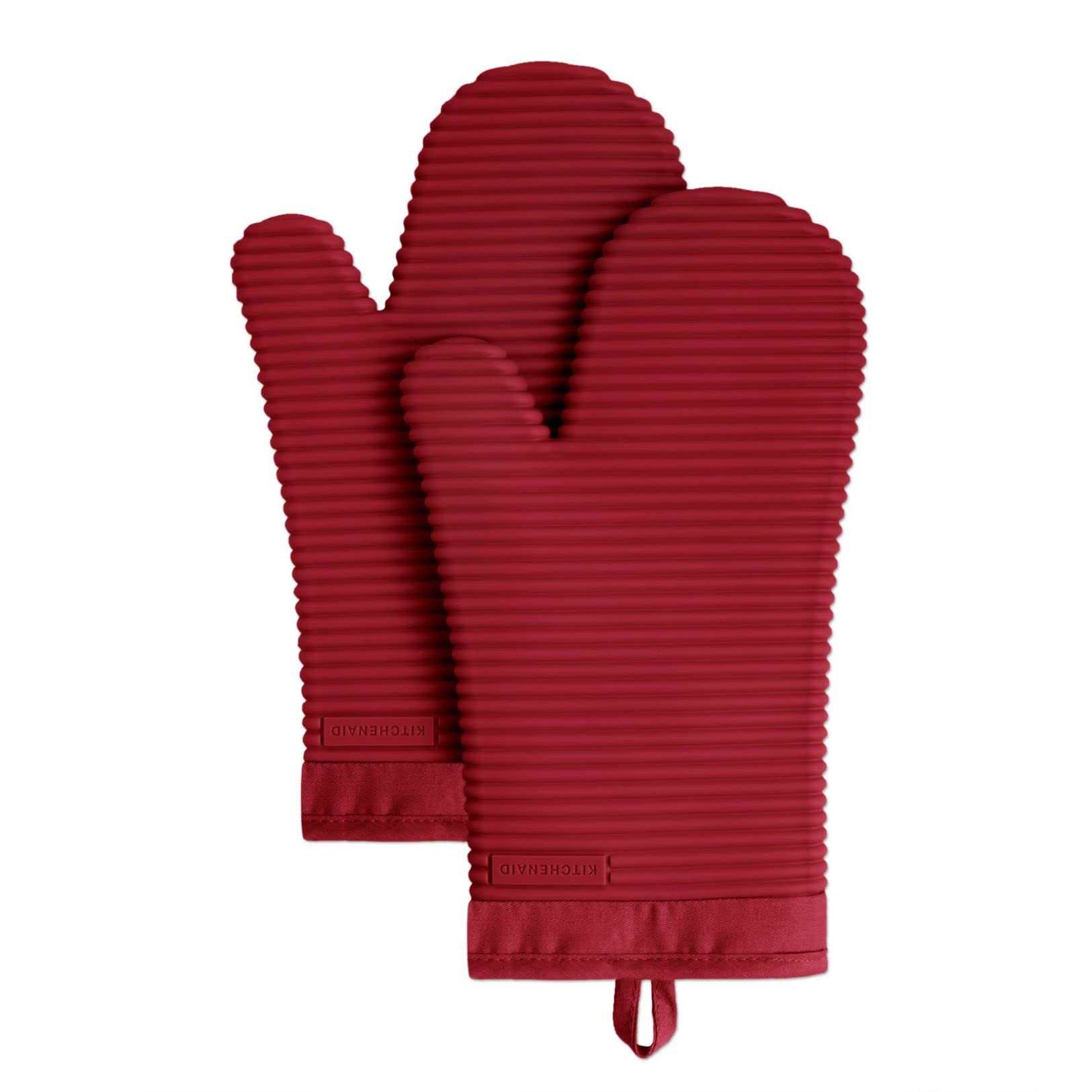 Silicone Oven Mitts – Set of 2, Ribbed Grip, Heat Resistant