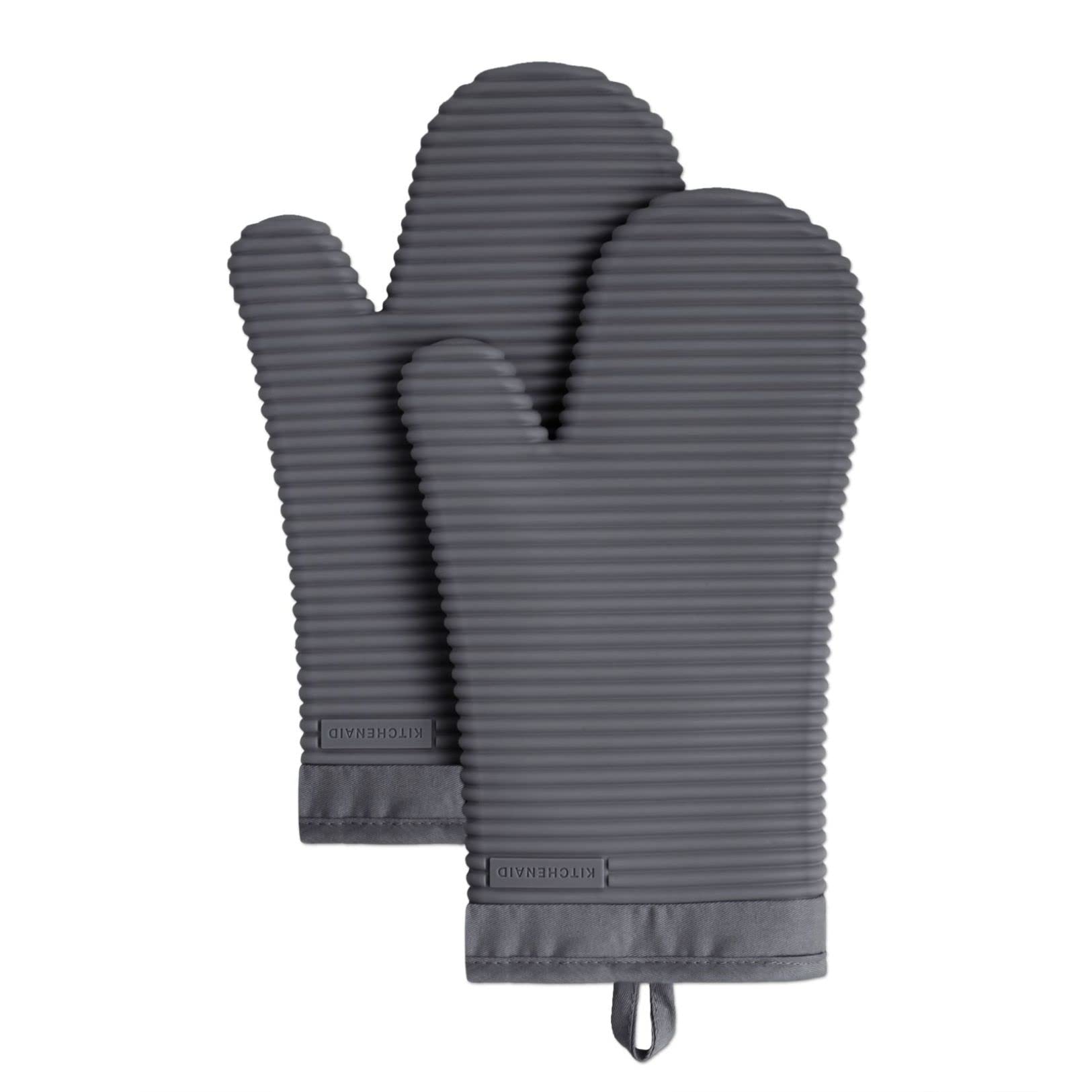 Silicone Oven Mitts – Set of 2, Ribbed Grip, Heat Resistant