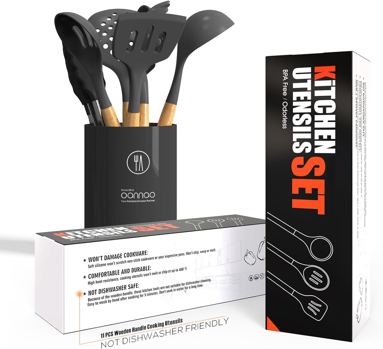Silicone Cooking Utensils – Heat-Resistant, 33PCS Nonstick Kitchen Set