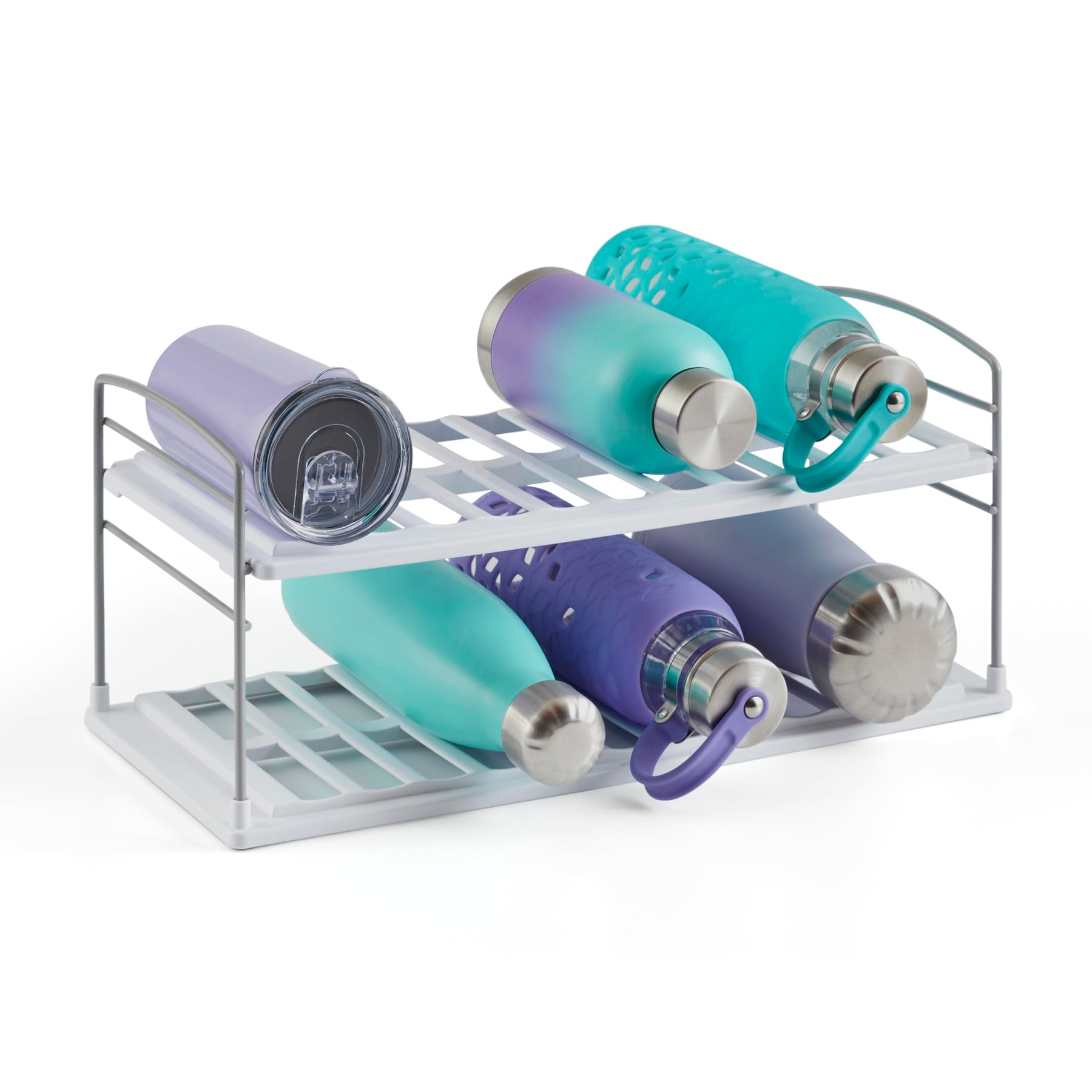 Water Bottle Organizer – Adjustable 3-Shelf Cabinet Rack