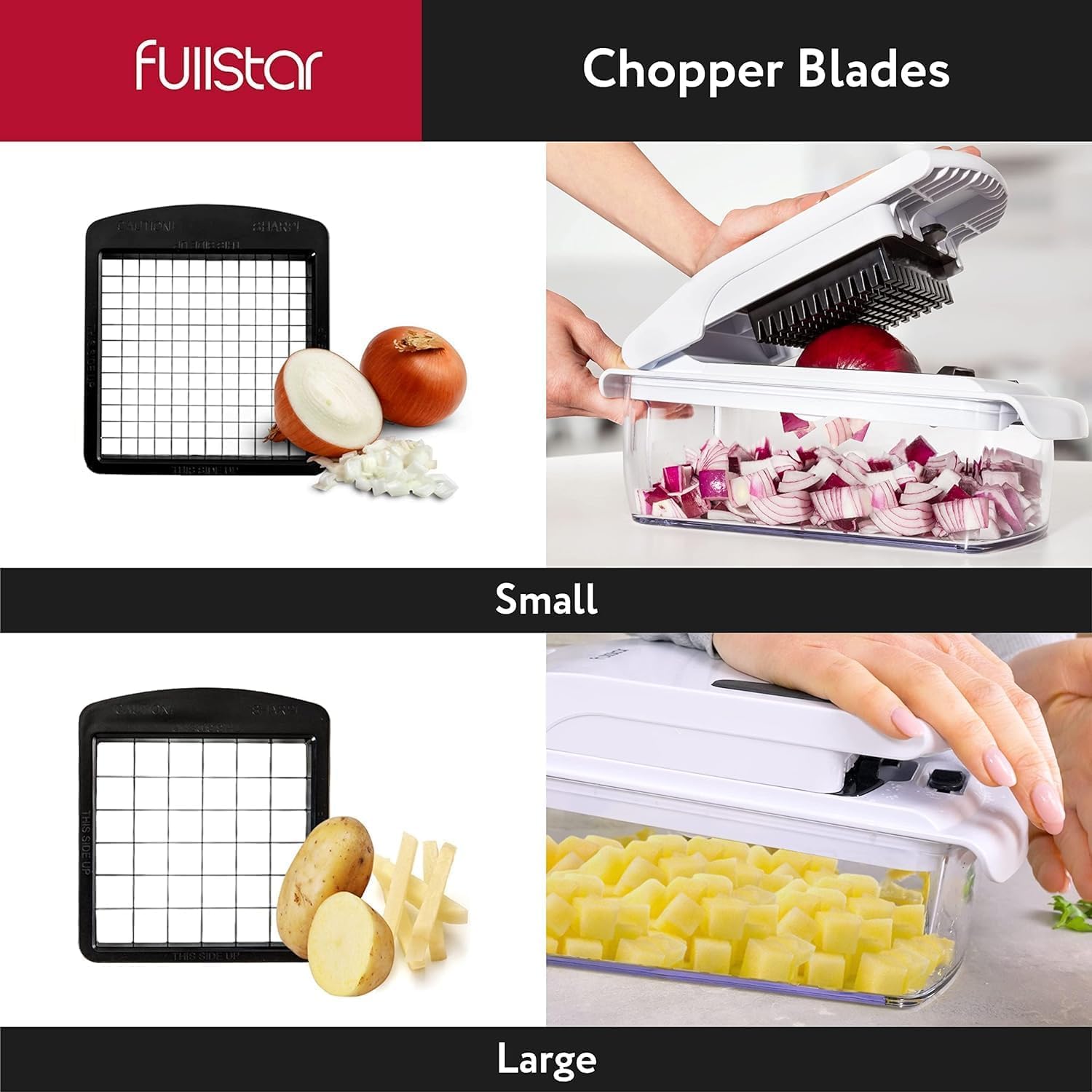 Vegetable Chopper and Spiralizer – 4-in-1 Food Cutter with Container
