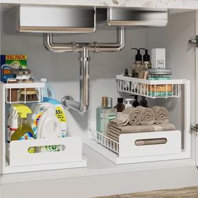Under Sink Organizer – 2-Tier Sliding Shelf, Black