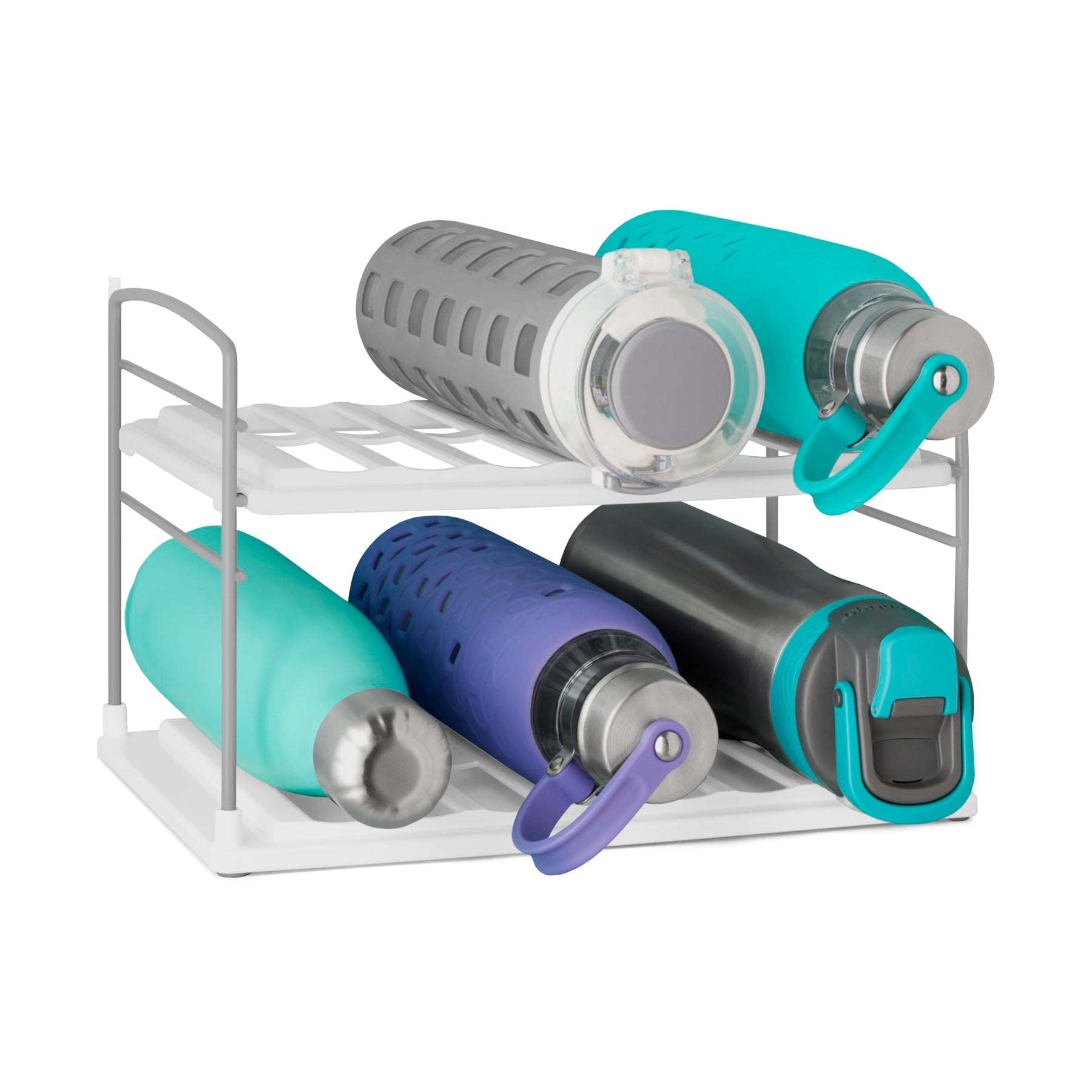 Water Bottle Organizer – Adjustable 3-Shelf Cabinet Rack