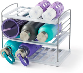 Water Bottle Organizer – Adjustable 3-Shelf Cabinet Rack