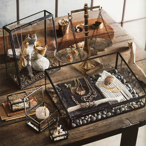 Vintage Jewelry Tray – Metal Libra Cosmetic Organizer, Bronze