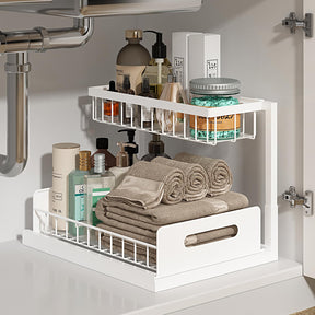 Under Sink Organizer – 2-Tier Sliding Shelf, Black
