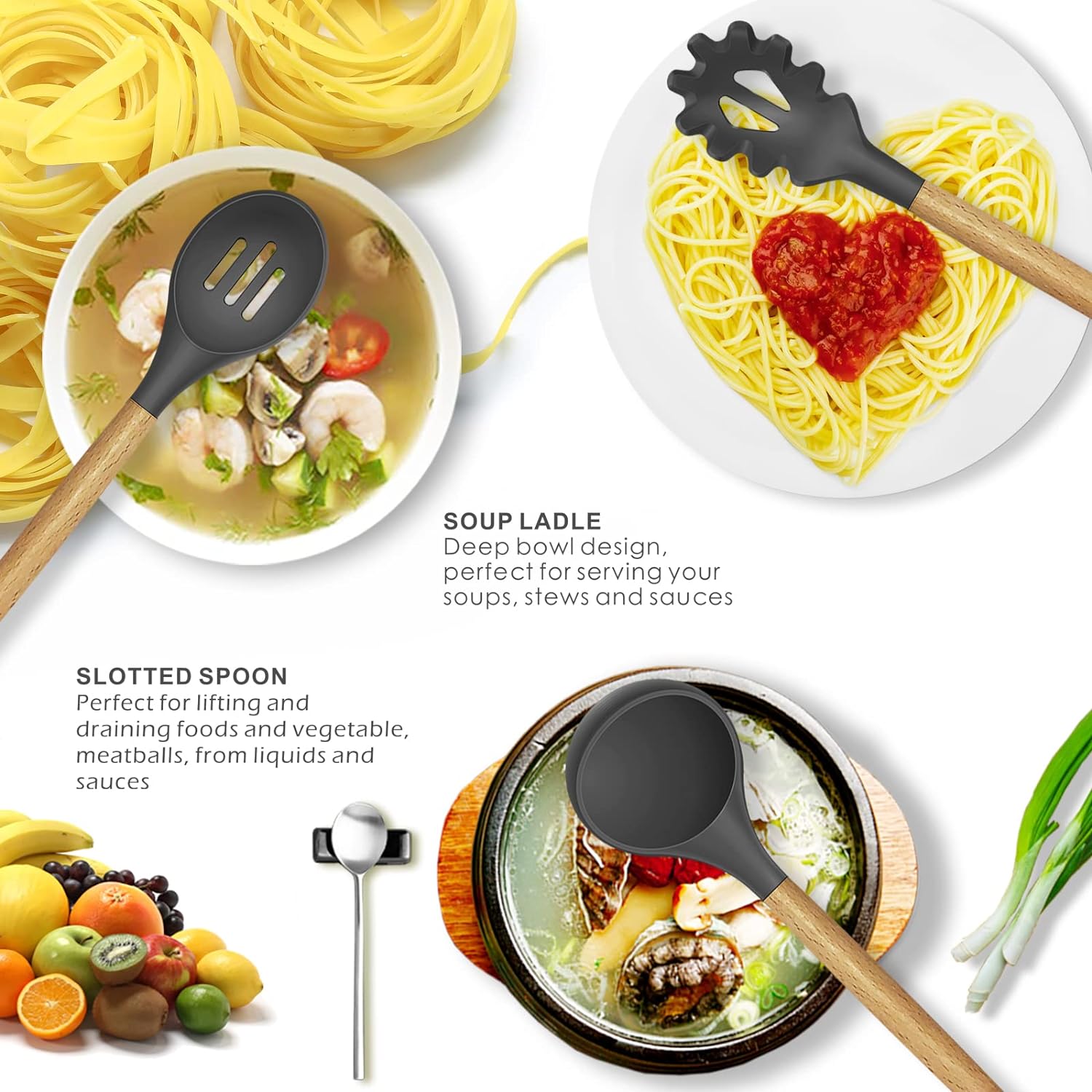 Silicone Cooking Utensils – Heat-Resistant, 33PCS Nonstick Kitchen Set