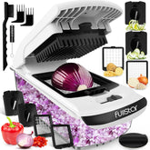 Vegetable Chopper and Spiralizer – 4-in-1 Food Cutter with Container