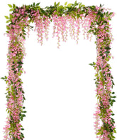 Wisteria Garland – 4-Pack Pink Hanging Flower Vines for Decor
