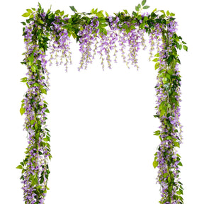 Wisteria Garland – 4-Pack Pink Hanging Flower Vines for Decor