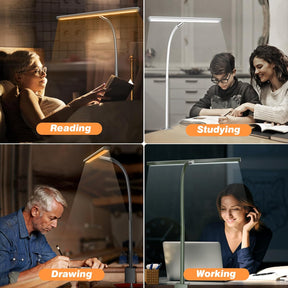 LED Desk Lamp – Dimmable, Flexible Gooseneck, Clamp Base