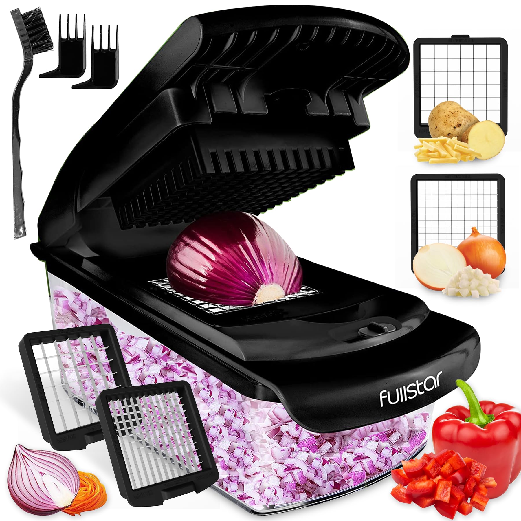 Vegetable Chopper and Spiralizer – 4-in-1 Food Cutter with Container