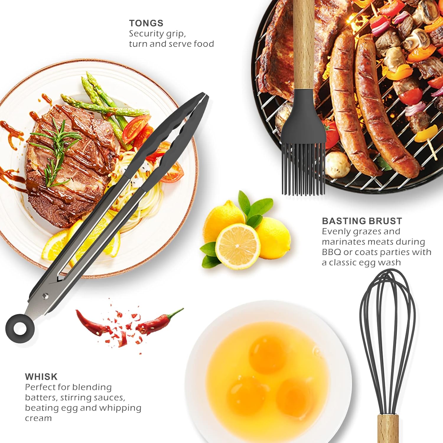 Silicone Cooking Utensils – Heat-Resistant, 33PCS Nonstick Kitchen Set