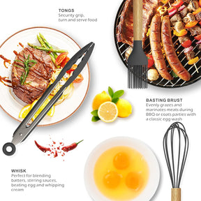 Silicone Cooking Utensils – Heat-Resistant, 33PCS Nonstick Kitchen Set