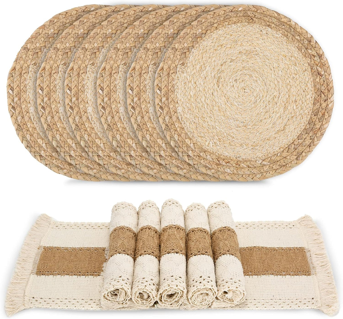 Handmade Boho Placemats – Set of 6 Macrame Table Mats