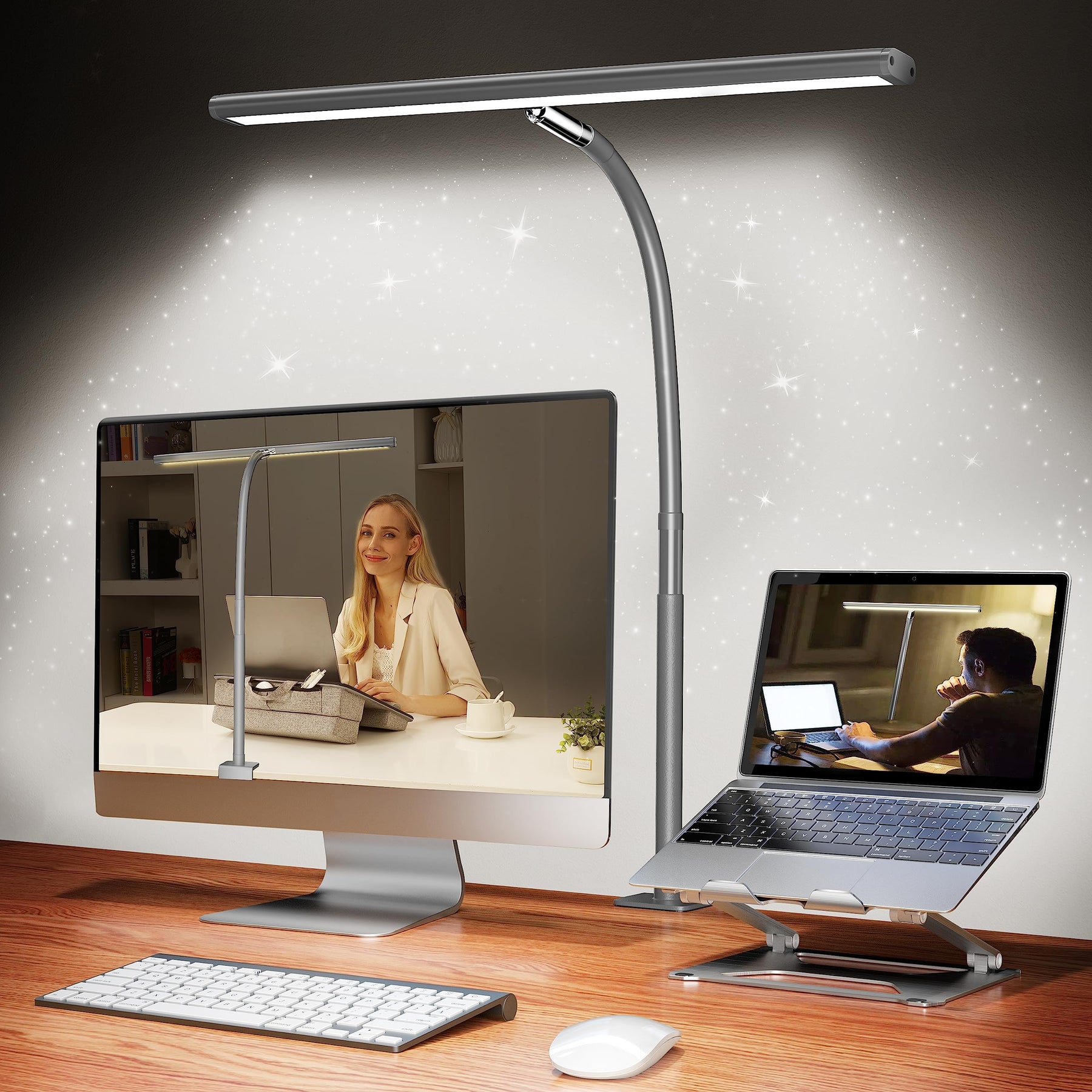 LED Desk Lamp – Dimmable, Flexible Gooseneck, Clamp Base