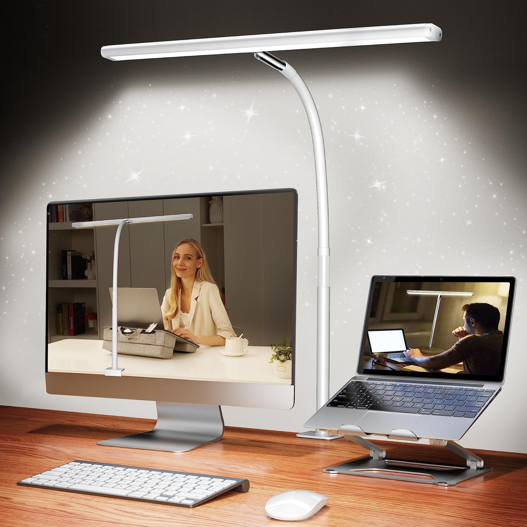 LED Desk Lamp – Dimmable, Flexible Gooseneck, Clamp Base